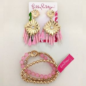 NWT! Lilly Pulitzer Mandevilla Earrig And Bracelet Set $68